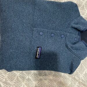 Patagonia Heathered Navy Blue Snap Fleece Pullover
